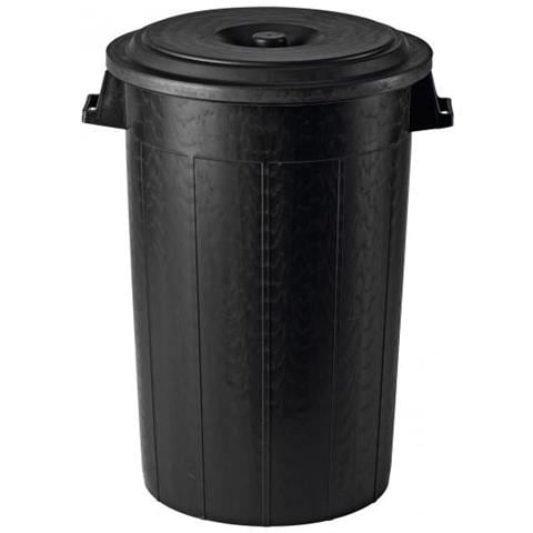 Bidone Porta Immondizie Con Coperchio Nero 70 Litri -2507 - Foto 2