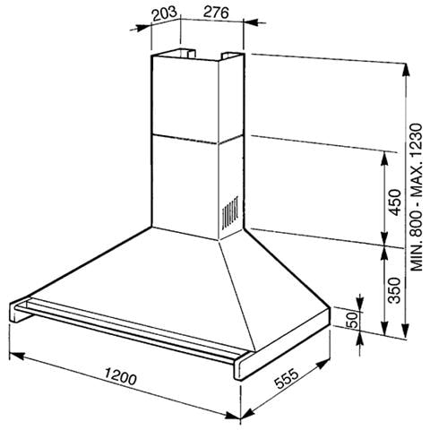 KD120HXE Cappa Aspirante a Parete 120 cm Colore Acciaio Inox - Foto 4