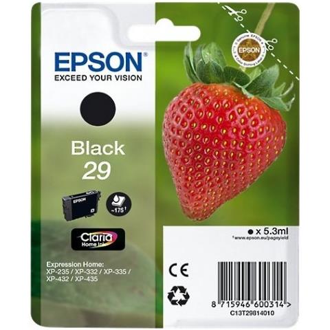 Originale Epson T2981 Nera Per Epson Expression Home Xp235 Xp332 Xp335 Xp432 Xp435 2981 29 C13t29814012 Capacita' 180 Pagine - Foto 1