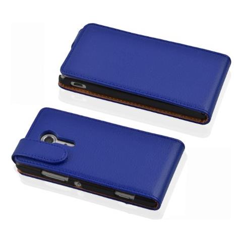 Custodia Compatibile Con Sony Xperia Sp In Blu Reale - Coperchio Protettivo In Design Flip Realizzato In Similpelle Testurizzata - Foto 2
