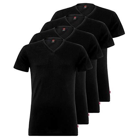 905056001 - T-shirt Da Uomo Con Scollo A V, 4 Pezzi 884 - Jet Black L - Foto 1
