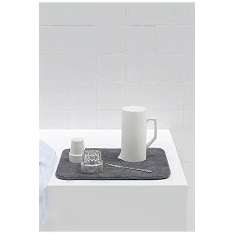 Microfibra Piatto Di Essiccazione Mat Grigio Scuro 47 X 40 X 1 Cm - Foto 2