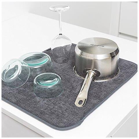 Microfibra Piatto Di Essiccazione Mat Grigio Scuro 47 X 40 X 1 Cm - Foto 3