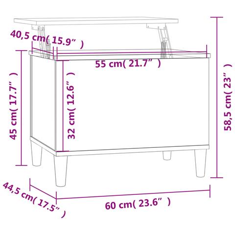 Tavolino Salotto Rovere Sonoma 60x44,5x45 Cm Legno Multistrato - Foto 9