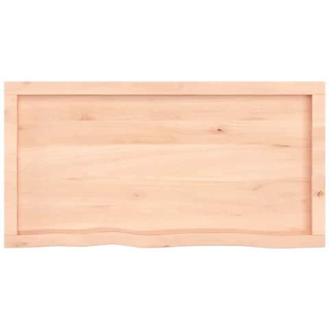 Piano Bagno 100x50x (2-4) cm in Legno Massello Non Trattato - Foto 2