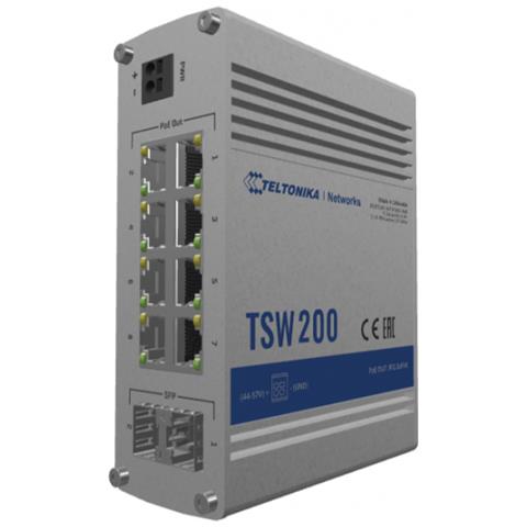 Tsw200 Switch Di Rete Gigabit Ethernet (10/100/1000) Supporto Power Over Ethernet (poe) Alluminio - Foto 2