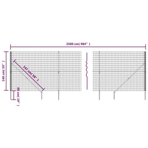 Recinzione Metallica Con Picchetti Ancoraggio Antracite 1,4x25m - Foto 4