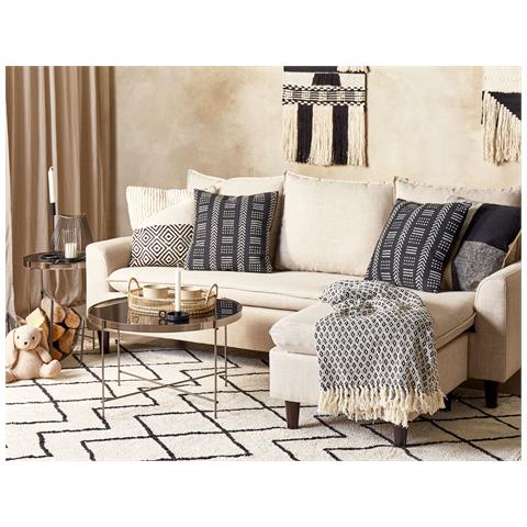 Cuscino Decorativo Benzoin Cotone 45 X 45 Cm Geometrico Stampa A Blocchi Nero - Foto 1