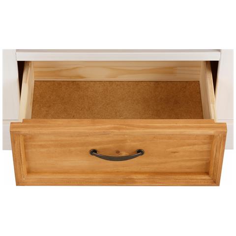 Selma Credenza Bassa Con 3 Cassetti In Pino Bianco E Cera Macchiata - Foto 2