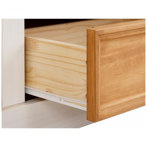 Selma Credenza Bassa Con 3 Cassetti In Pino Bianco E Cera Macchiata - Foto 8