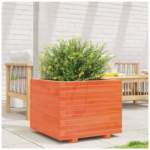 Fioriera Giardino Marrone Cera 60x60x49,5cm Legno Massello Pino - Foto 3