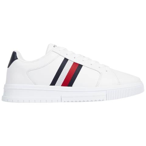Supercup Stripes Sneakers Pelle Scarpe Uomo Bianco Eu 41, Fm0fm04895 Ybs - Foto 1