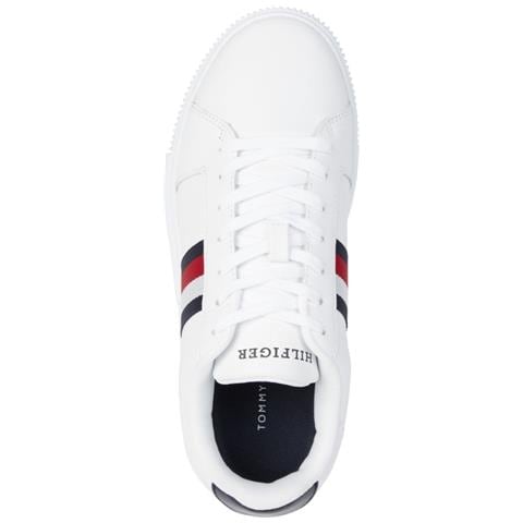 Supercup Stripes Sneakers Pelle Scarpe Uomo Bianco Eu 41, Fm0fm04895 Ybs - Foto 2