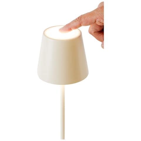 Lampada Da Tavolo Ricaricabile Agata - Avorio - Metallo - 12x12x37 Cm - Foto 2