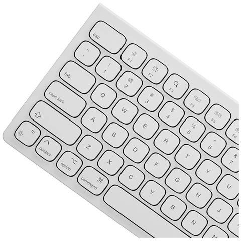 Tastiera Azerty Wireless Ricaricabile Usb-c Di Echelon Con 7 Pulsanti Programmabili, Bianco - Foto 2