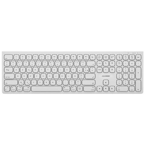 Tastiera Azerty Wireless Ricaricabile Usb-c Di Echelon Con 7 Pulsanti Programmabili, Bianco - Foto 1