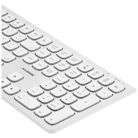 Tastiera Azerty Wireless Ricaricabile Usb-c Di Echelon Con 7 Pulsanti Programmabili, Bianco - Foto 5