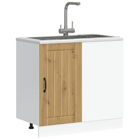 Mobile Base Lavello Lucca Rovere Artigianale Legno Multistrato - Foto 1