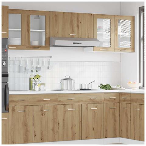 Pensile da Cucina “Lyon” Anta in Vetro Rovere Artigianale - Foto 2