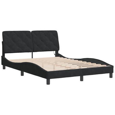 Lusso Casadino - Giroletto Con Led Senza Materasso Nero 120x200 Cm In Velluto - Foto 2