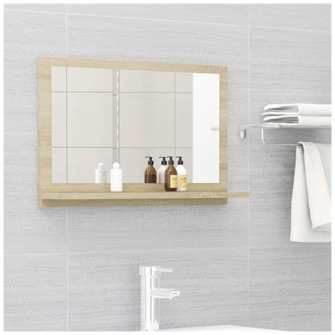 Lusso Casadino -  Specchio Da Bagno Rovere Sonoma 60x10,5x37 Cm Legno Multistrato - Foto 7