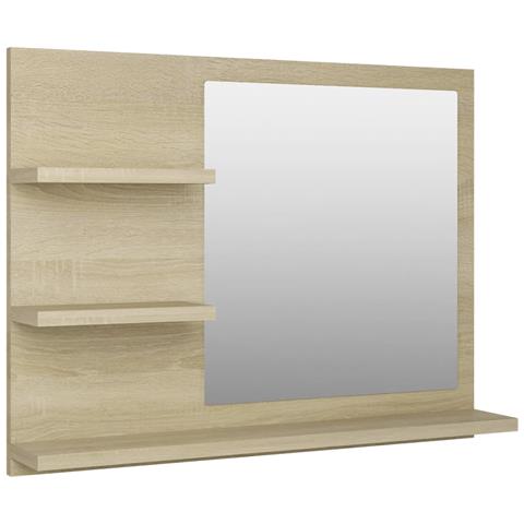 Lusso Casadino -  Specchio Da Bagno Rovere Sonoma 60x10,5x45 Cm Legno Multistrato - Foto 1