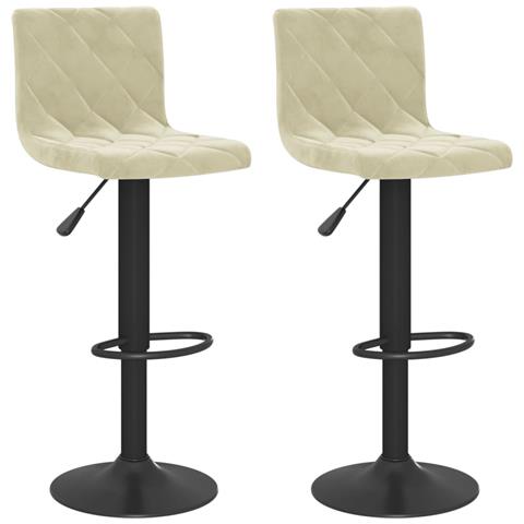 Sedie Da Bar 2 Pz Crema In Velluto - Foto 1
