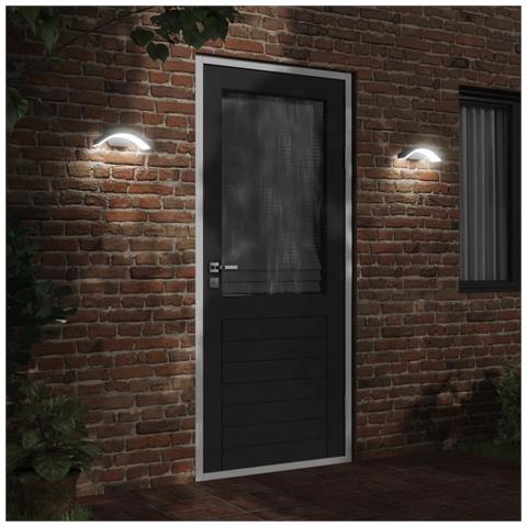 Applique Per Esterni Con Led 2 Pz Nere Alluminio Pressofuso - Foto 2