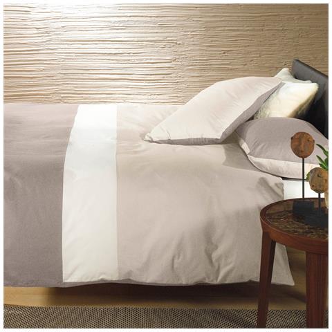 Caleffi 1002921 Raso di Cotone Dune Completo Copripiumino per Matrimoniale Letto, Tortora