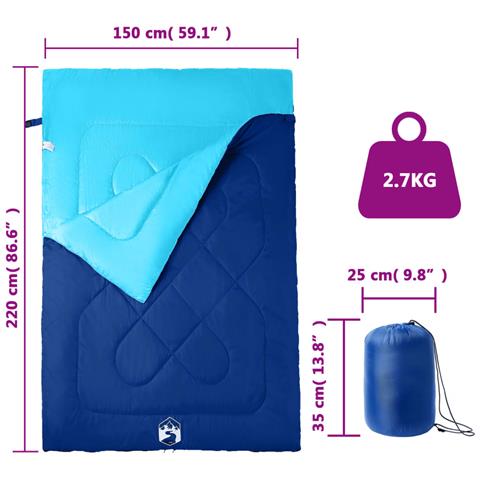 Sacco Pelo Doppio Campeggio con Cuscini per Adulti 3-4 Stagioni - Foto 5