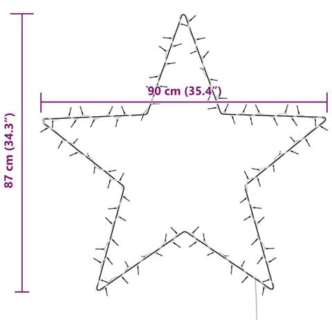 Luci di Natale Stella Silhouette 115 LED Bianco Caldo - Foto 9