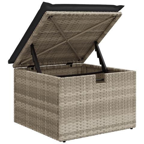 Set Divano da Giardino 6 Pezzi con Cuscini Grigio Chiaro Polyrattan, Divano da Giardino per 2 Persone con Cuscini Grigio Polyrattan - Foto 8