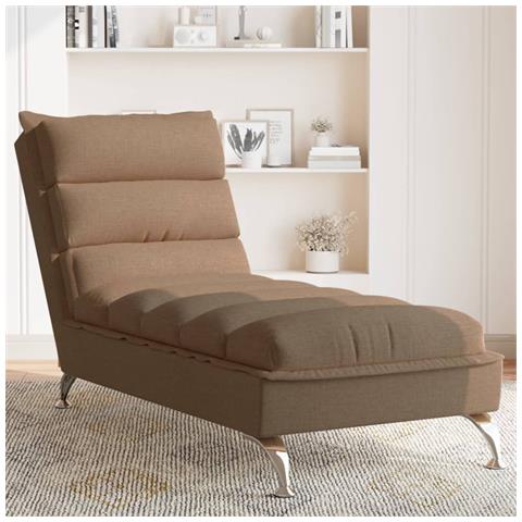 Sdraio con Cuscini Marrone in Tessuto - Foto 2