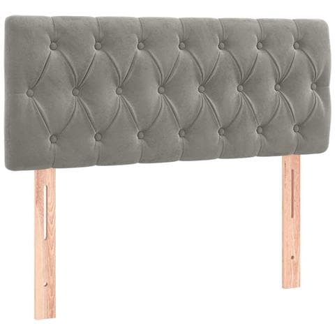 Letto a Molle Materasso e LED Grigio Chiaro 120x190 cm Velluto - Foto 9