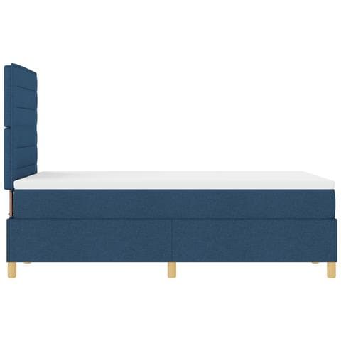 Letto Box Spring con Materasso e LED Blu 120x190 cm Tessuto - Foto 9