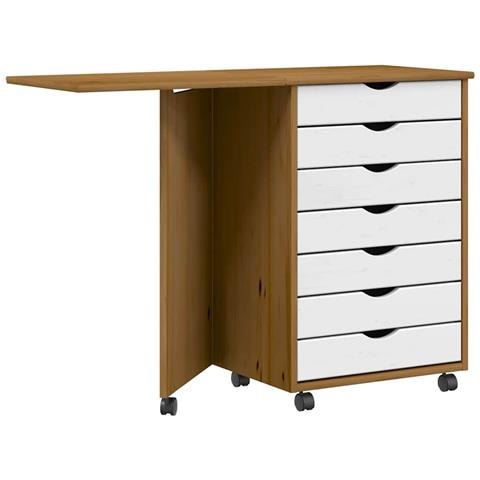 Armadietto Rotante con Scrivania MOSS ambra Legno Massello Pino - Foto 1