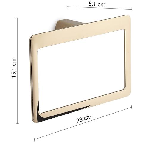 Portasalviette Ad Anello Da Muro In Ottone E Cromall Pi70 Serie Pirenei Oro - Foto 2