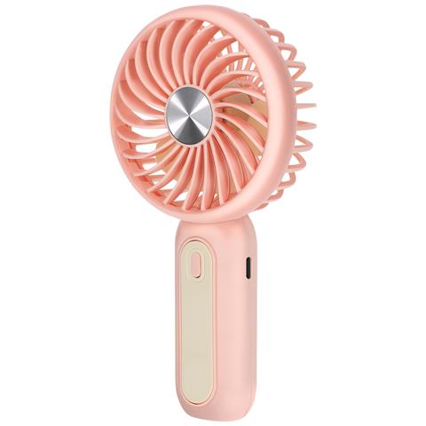 Ventilatore Portatile Silenzioso A 3 Velocità Con Batteria E Supporto Per Telefono, Rosa - Foto 1