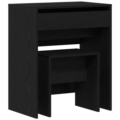 Tavolo da trucco con specchio in legno ingegnerizzato nero - Foto 1