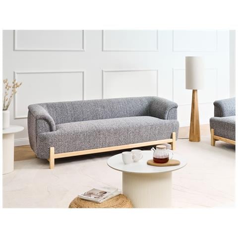 Divano 3 Posti Alnor Tessuto Grigio Scuro - Foto 1