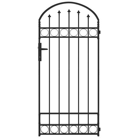 Cancello per recinzione Grigio 89 x 200 cm Acciaio - Foto 1