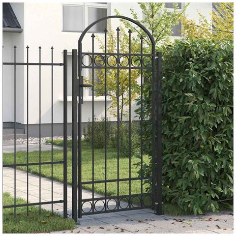 Cancello per recinzione Grigio 89 x 200 cm Acciaio - Foto 2