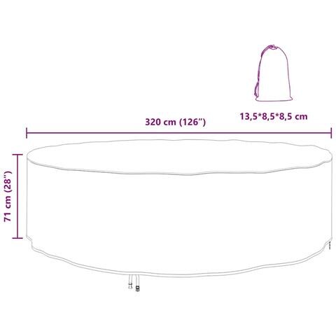 Copertura per mobili da esterno 320 x 320 x 71 cm Tessuto 210D - Foto 9