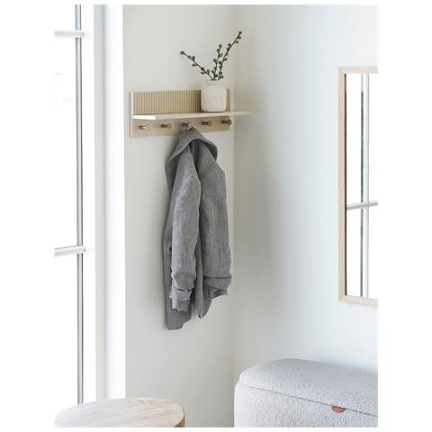 Appendiabiti Da Parete Rocca - Beige - Mdf - 50x12x16 Cm - Foto 2