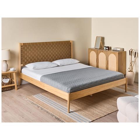 Letto Legno Di Pino Brunemont 160 X 200 Cm Marrone Chiaro - Foto 1