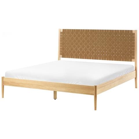 Letto Legno Di Pino Brunemont 160 X 200 Cm Marrone Chiaro - Foto 2