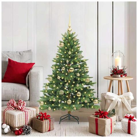 Albero di Natale artificiale con 150 LED Verde 120 cm PE e PVC - Foto 2