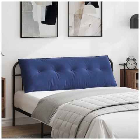 Cuscino per Schiena Blu Polizia 140 x 50 cm Tessuto in Cords - Foto 2