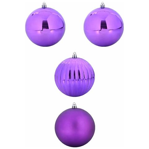 Set di Palle di Natale 4 pcs Lillà Plastica - Foto 1