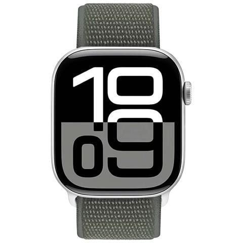 Bracciale Sport Per Apple Watch 38 / 40 / 41 / 42mm In Nylon Tessuto Velcro, Verde - Foto 2